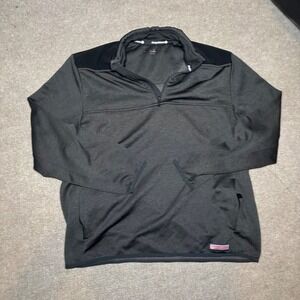 Vineyard Vines Mens XL Sankaty Quarter Zip Pullover Fleece Gray Performance Top